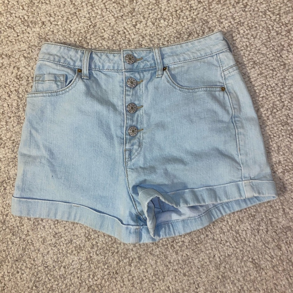BDG high rise button up shorts